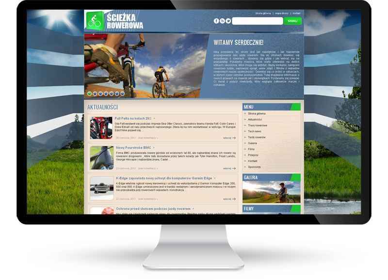 Strona internetowa dla serwisu Ścieżka Rowerowa