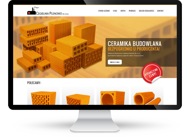 Strona www dla Cegielni w Plenowie