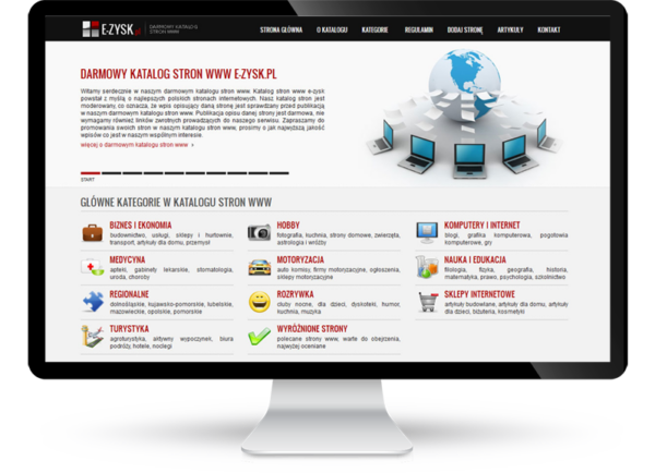 Strona www wykonana dla katalogu stron
