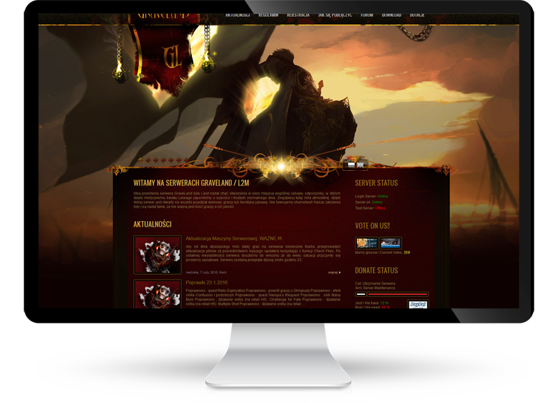 Strona www dla serwera L2 GravelanD