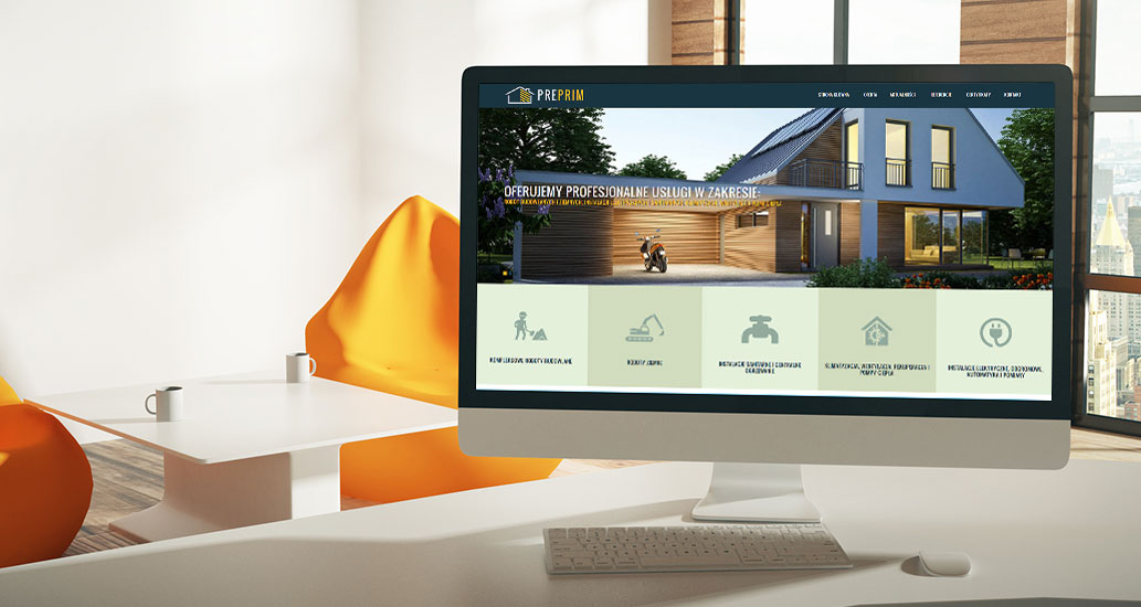 Strona www dla firmy Preprim z Ostródy