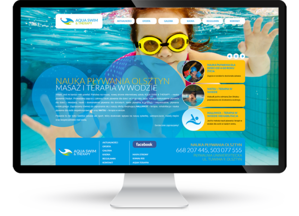 Strona internetowa dla szkółki pływacjiej