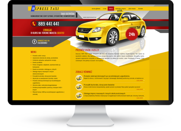Strona internetowa dla firmy Express Taxi