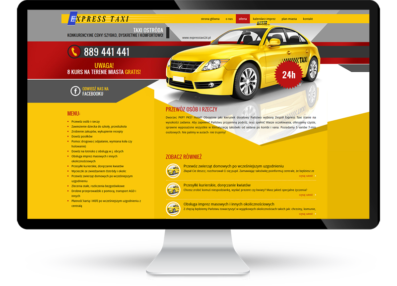 Strona internetowa dla firmy Express Taxi