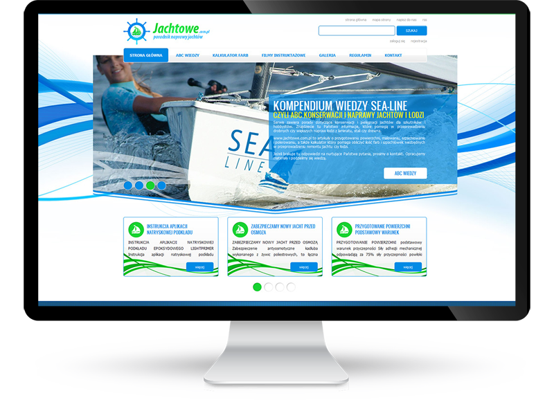 Strona internetowa wykonana dla serwisu Jachtowe