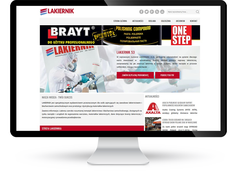 Strona www dla serwisu Lakiernik