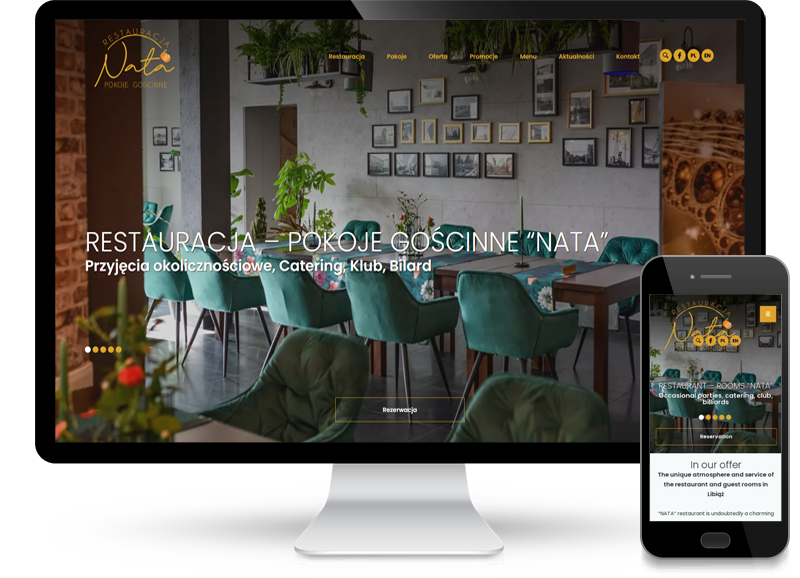 Realizacja strona www dla restauracji Nata