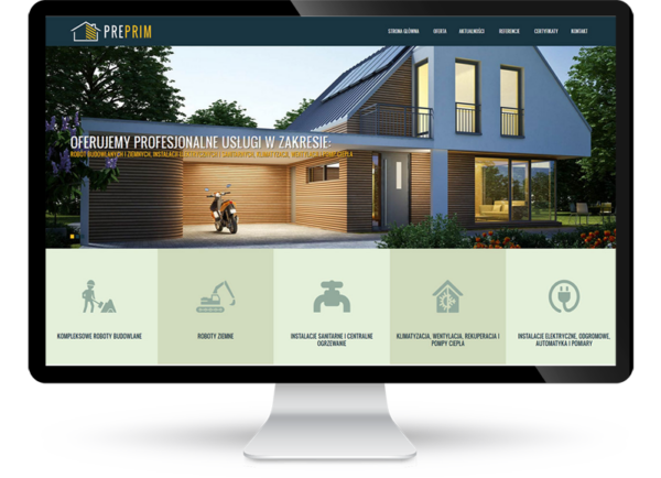 Strona www dla firmy Preprim z Ostródy