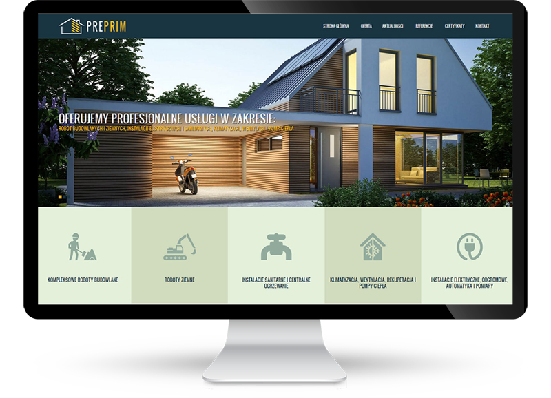 Strona www dla firmy Preprim z Ostródy