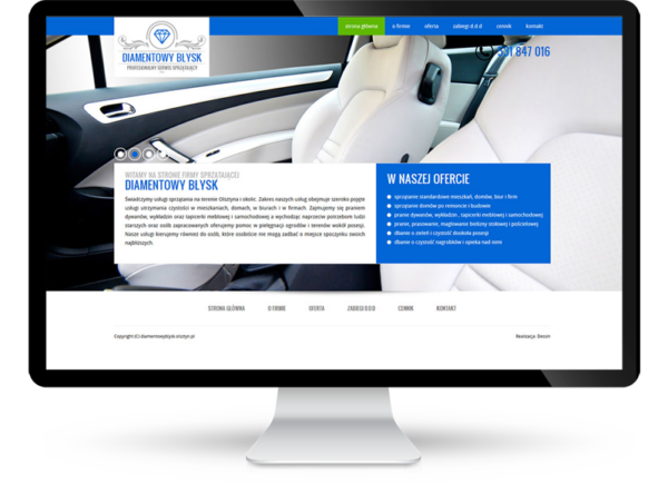 Strona www dla firmy sprzątającej w Olsztynie