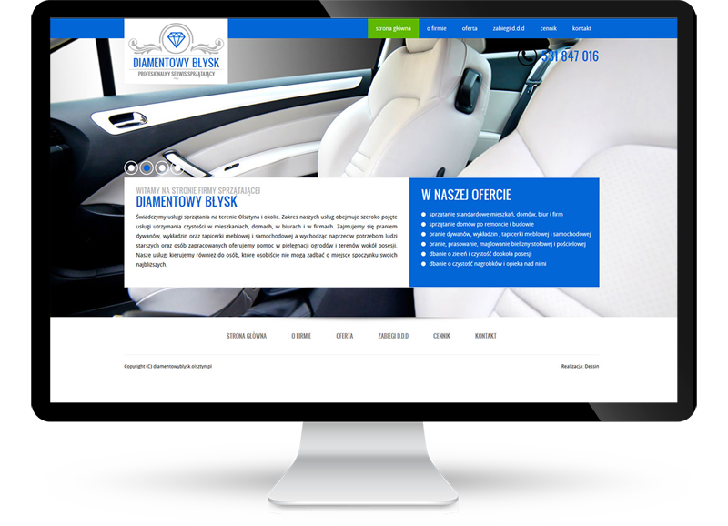 Strona www dla firmy sprzątającej w Olsztynie