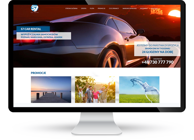 Strona internetowa dla firmy S7 Cars