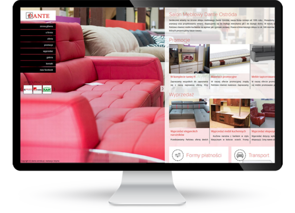 Strona internetowa dla salonu meblowego