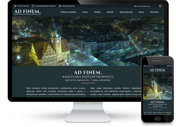 Realizacja dla kancelarii Ad Finem – strona www