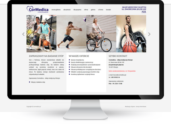 Strona www wykonana dla sklepu medycznego