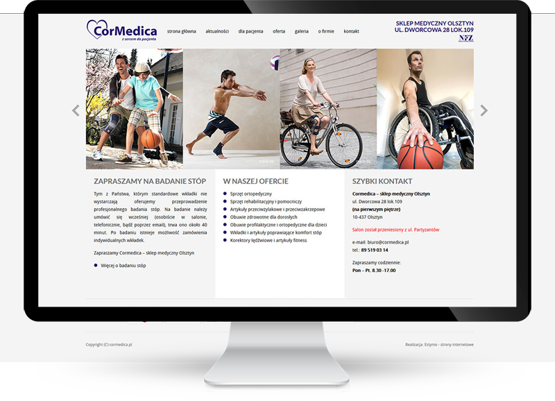 Strona www wykonana dla sklepu medycznego