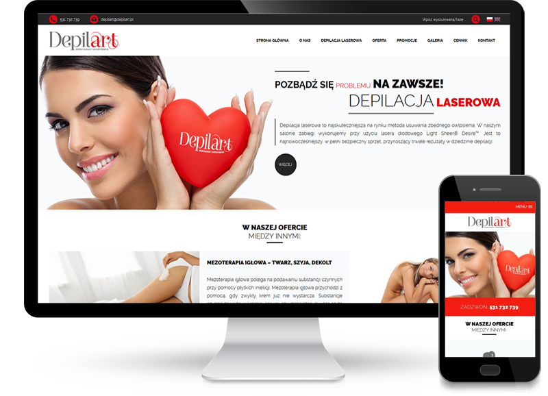 Strona www dla Depilart Olsztyn