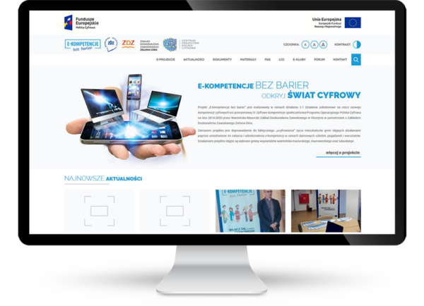 Strona www dla projektu E-Kompetencje