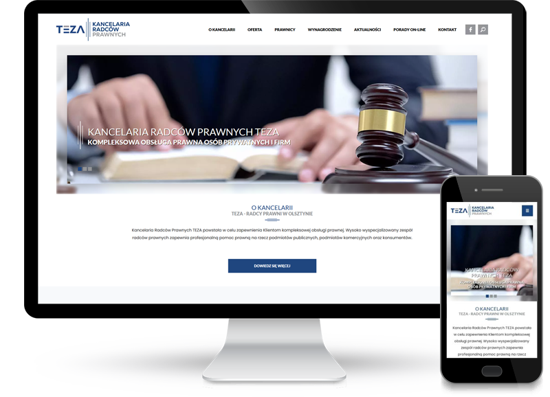 Strona www dla Kancelarii Teza w Olsztynie