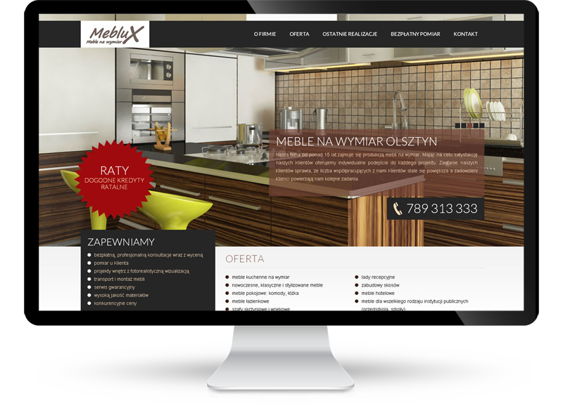 Strona internetowa dla firmy Meblux