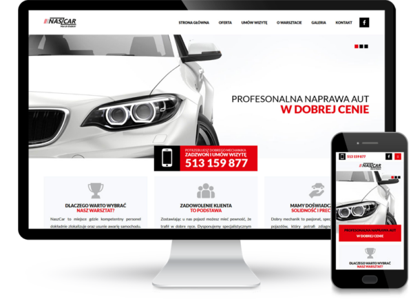 Realizacja NaszCar – strona internetowa