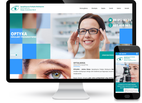Strona internetowa dla gabinetu okulistycznego