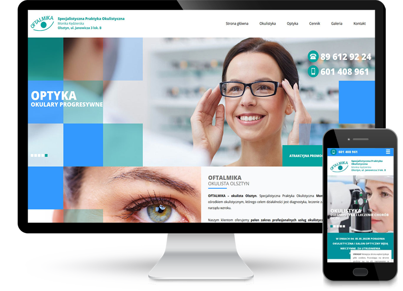 Strona internetowa dla gabinetu okulistycznego
