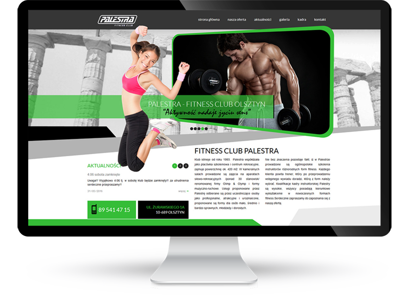 Strona internetowa dla klubu fitness