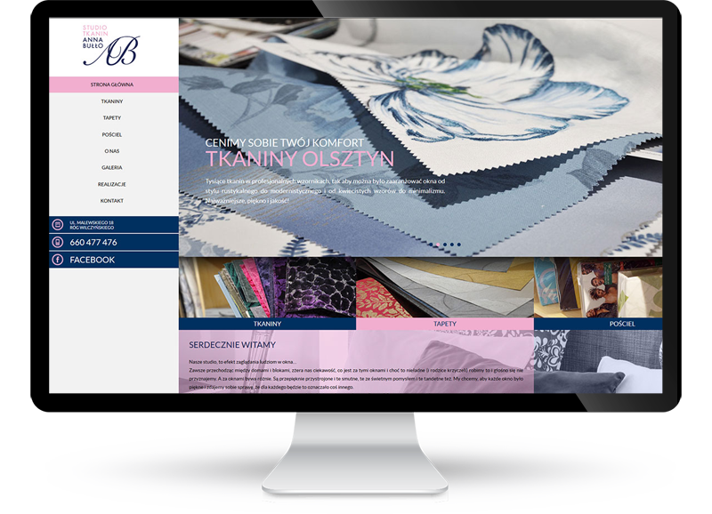 Strona www dla firmy Studio Tkanin