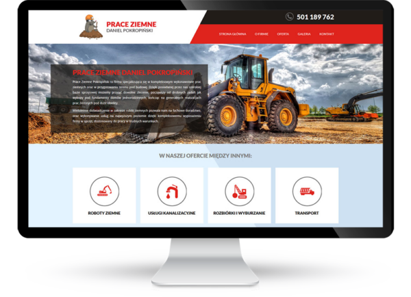 Strona internetowa dla firmy budowlanej Pokropiński