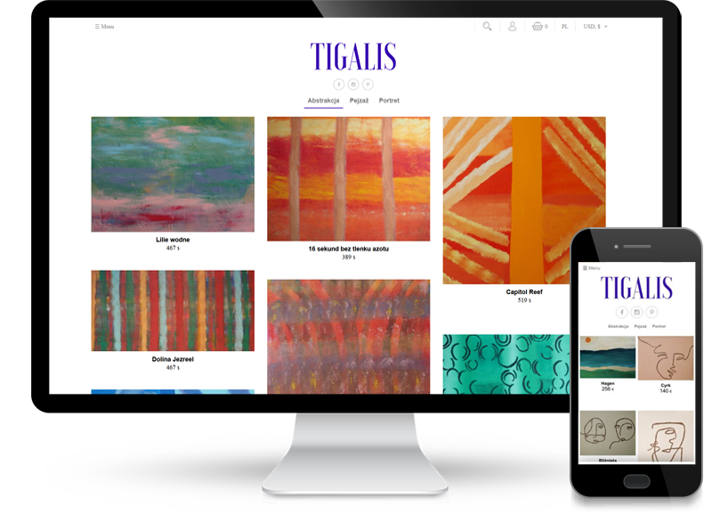 Sklep internetowy dla firmy Tigalis
