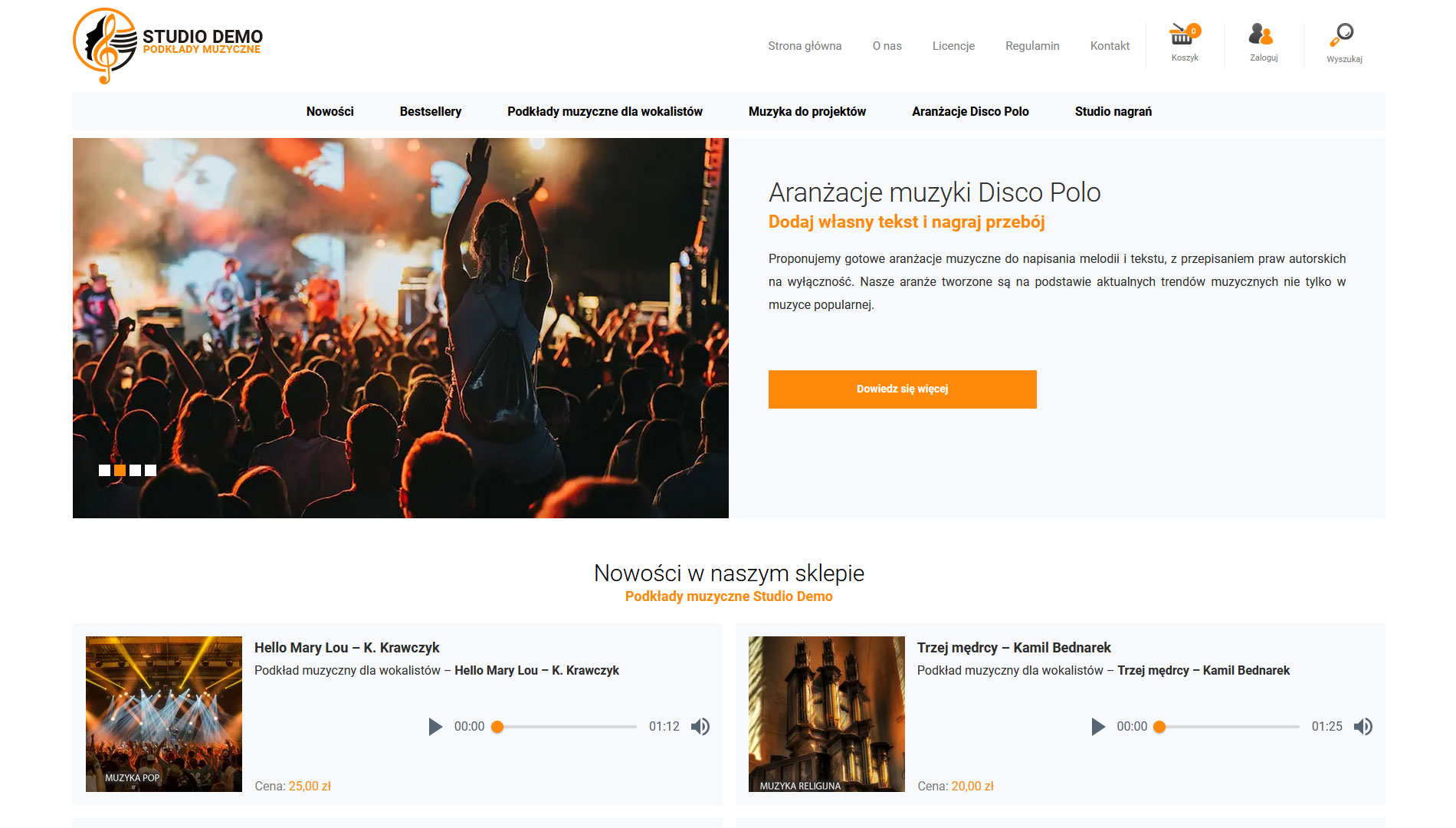 Sklep internetowy z podkladami muzycznymi