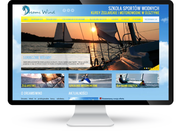 Strona www dla szkoły sportów wodnych