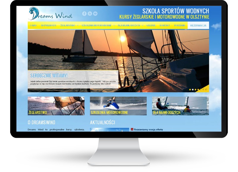 Strona www dla szkoły sportów wodnych