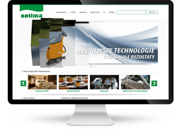 Strona internetowa dla firmy Optima Olsztyn