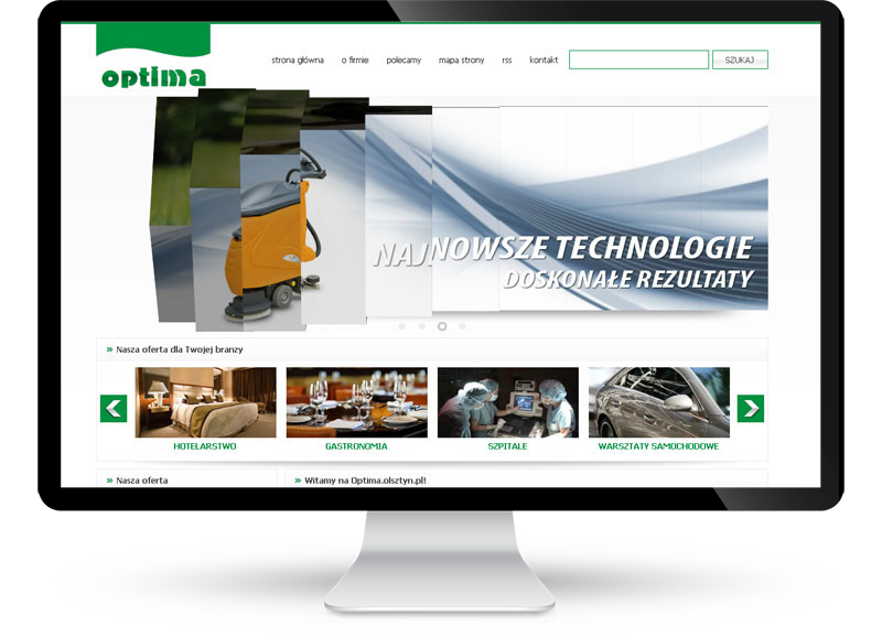 Strona internetowa dla firmy Optima Olsztyn