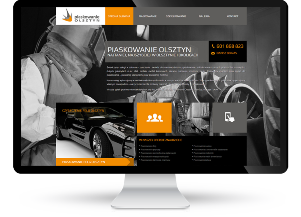 Strona www dla firmy Piaskowanie Olsztyn