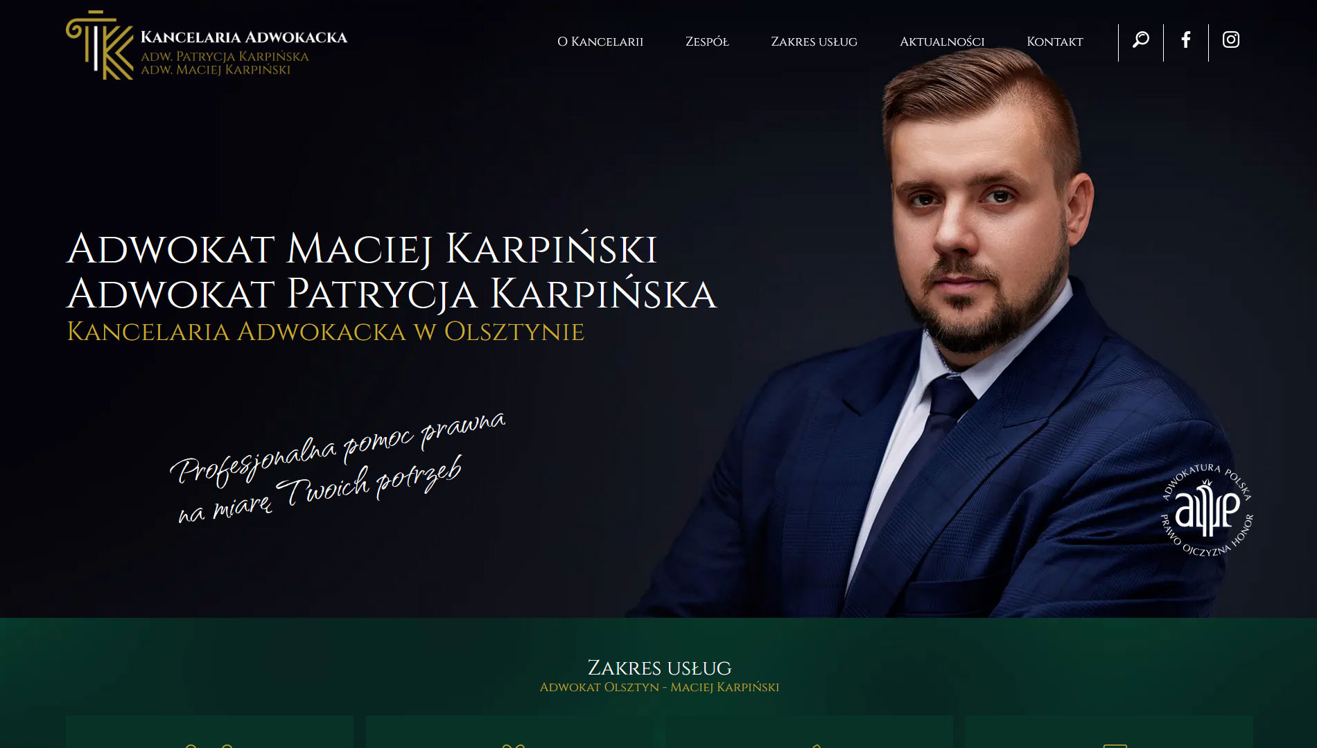 Strona internetowa dla adwokata w Olsztynie