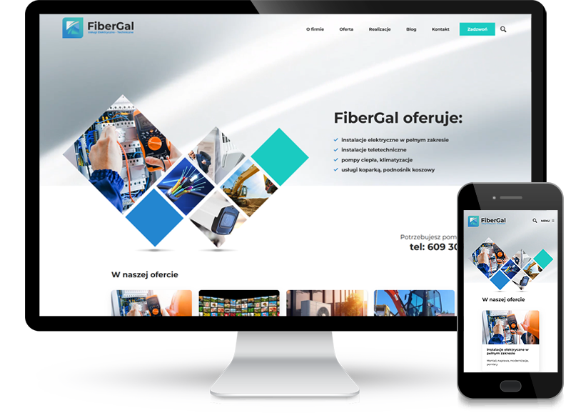Strona internetowa dla FiberGal instalacje elektryczne
