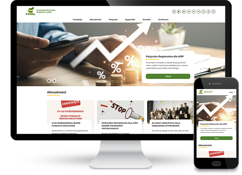 Strona internetowa dla fundacji FRRŁ