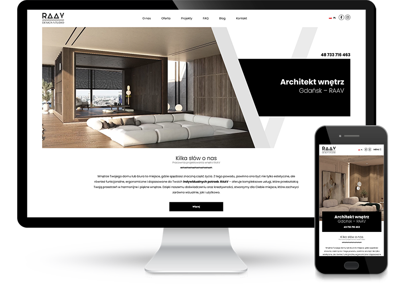 Strona www dla architekta wnętrz